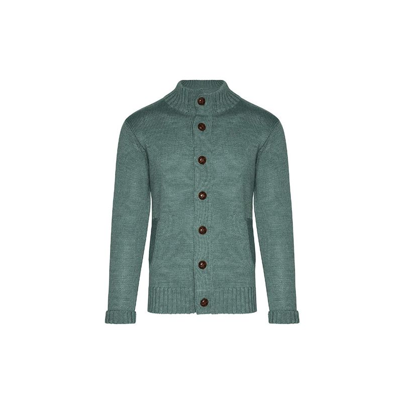 Kab Knit Doub Pòch Cardigan