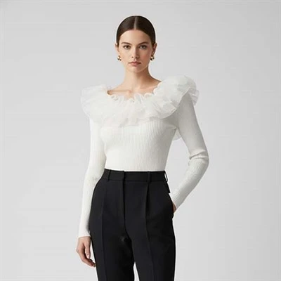 Kavalye knit lenn mouton fanm
